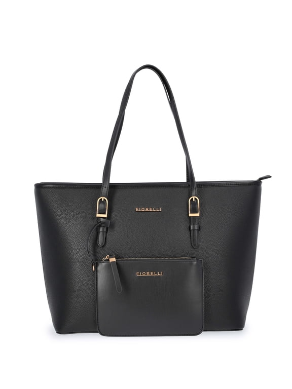 Women's Savannah Tote Handbag with Detachable Pouch, Black