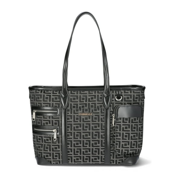 Fiorelli Women's Brooke Tote Bag, Black Geo Jacquard