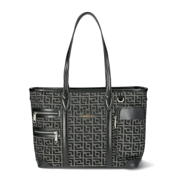Fiorelli Women's Brooke Tote Bag, Black Geo Jacquard
