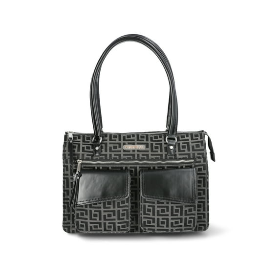 Vanessa Fiorelli Women's Satchel, Black Geo Jacquard
