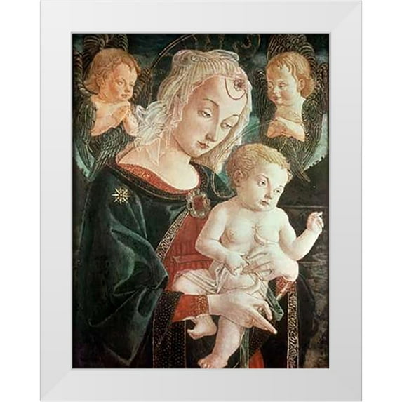 Fiorentino, Francesco 25x32 White Modern Wood Framed Museum Art Print Titled - Madonna With Child