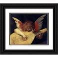 thumbnail image 1 of Fiorentino, Rosso 14x12 Black Ornate Wood Framed with Double Matting Museum Art Print Titled - Angel with Lute, 1 of 4