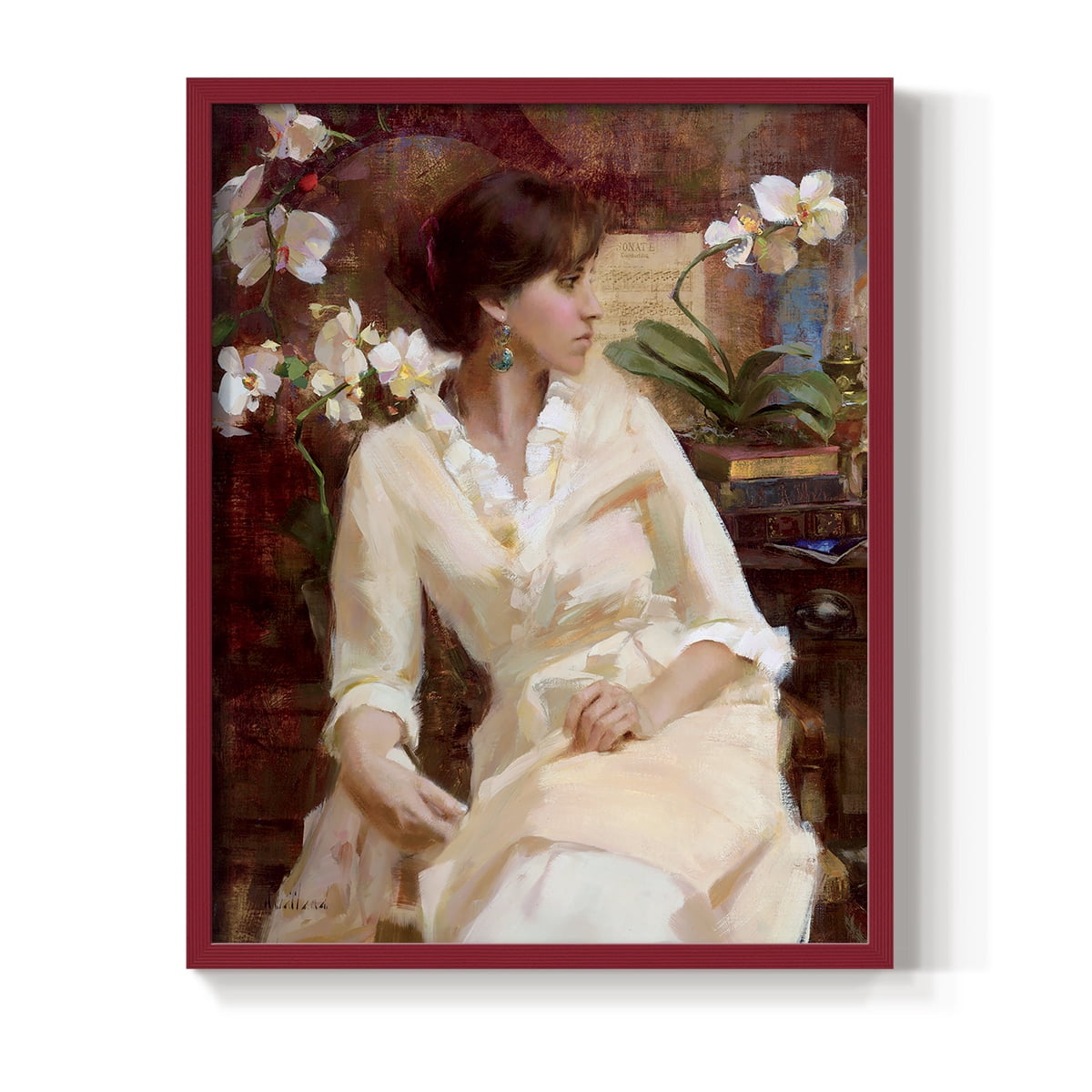 Fiori Di Aria Portrait in Paper Solid Wood 11 x 14 Framed Print