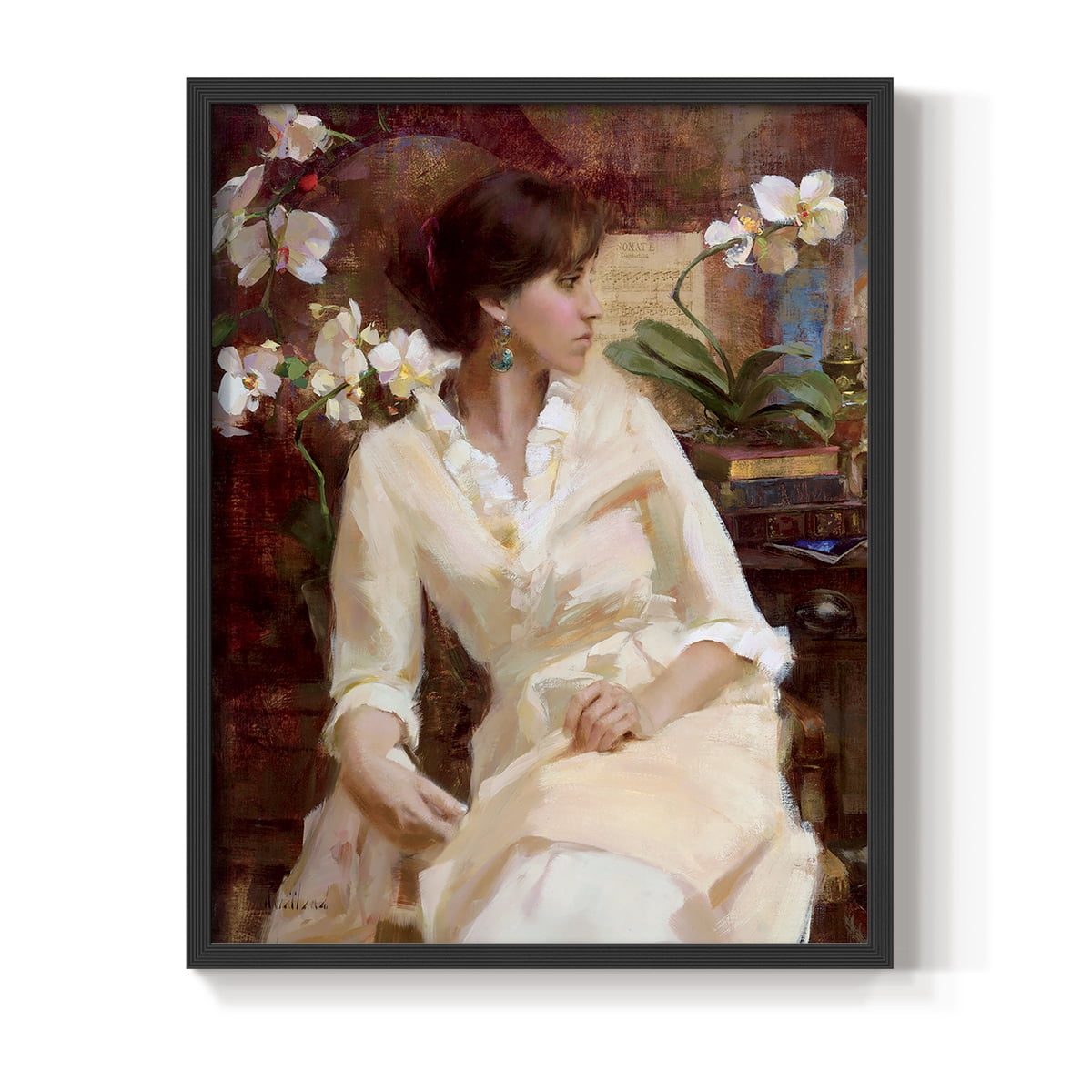 Fiori Di Aria Portrait in Paper Solid Wood 22 x 28 Framed Print