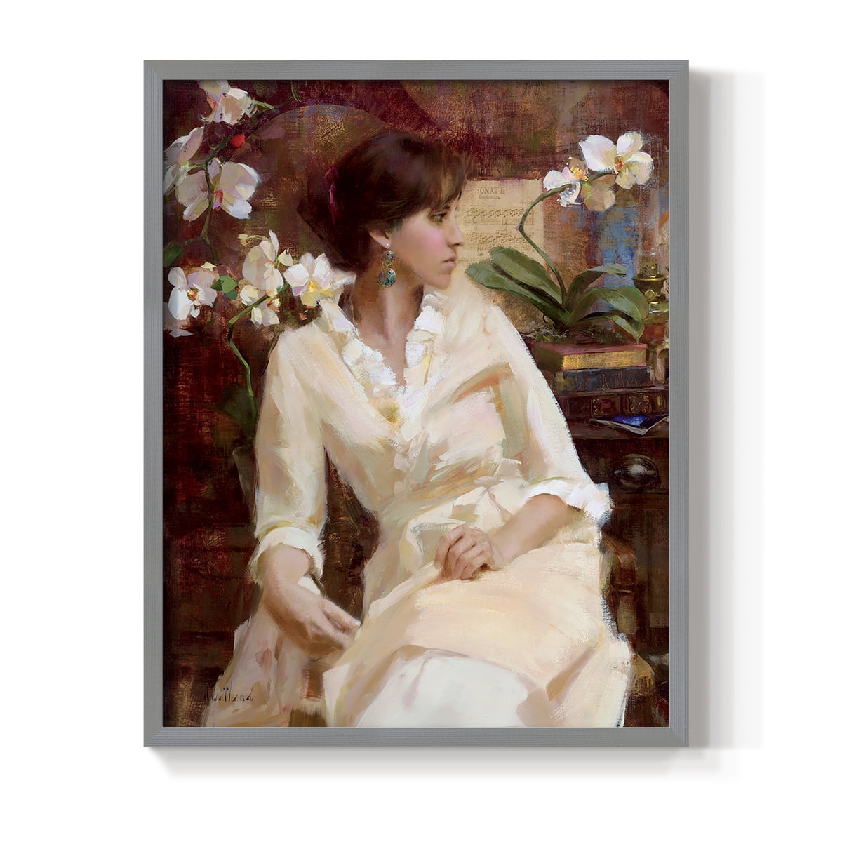 Fiori Di Aria Portrait in Paper Solid Wood 22 x 28 Framed Print
