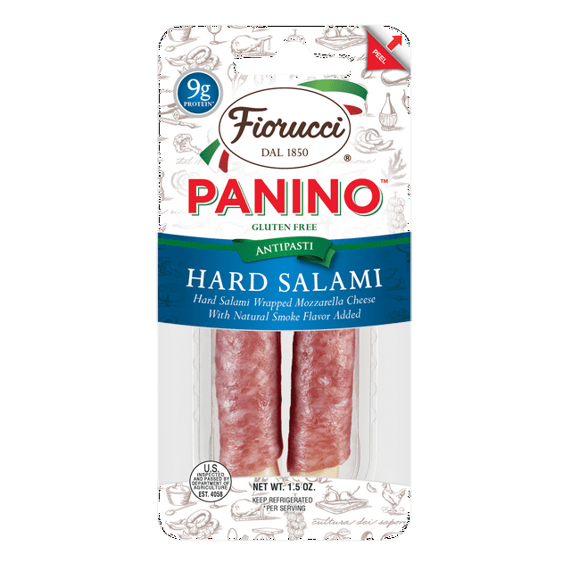 Fiorucci Hard Salami and Mozzarella Cheese Panino, 1.5 oz, 2 Count ...