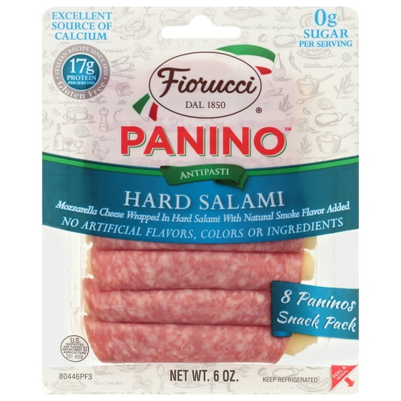Fiorucci Hard Salami and Mozzarella Panino, 6 Ounce, 8 Count