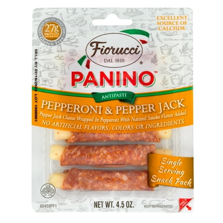 Fiorucci Pepperoni & Pepper Jack Panino Plastic Tray, 4.5 Ounces, 6 Count