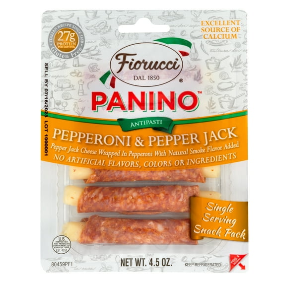 Fiorucci Pepperoni & Pepper Jack Panino Plastic Tray, 4.5 Ounces, 6 Count