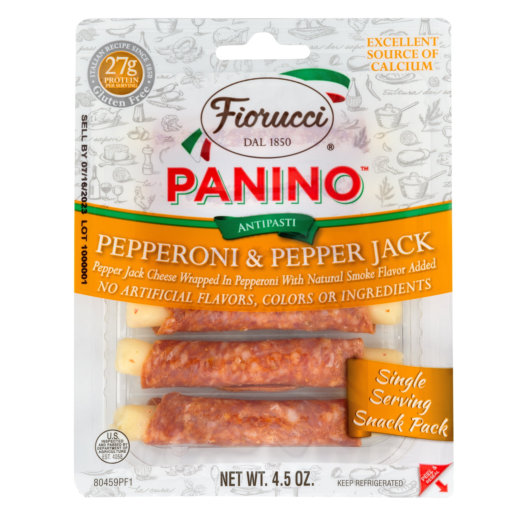 Fiorucci Pepperoni & Pepper Jack Panino Tray, 4.5 Ounces, 6 Count