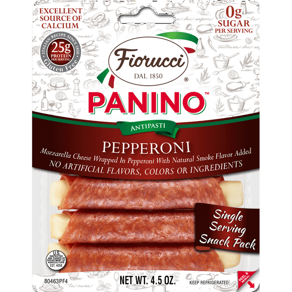 Fiorucci Pepperoni and Mozzarella Panino Tray, 4.5 oz., 6 Count