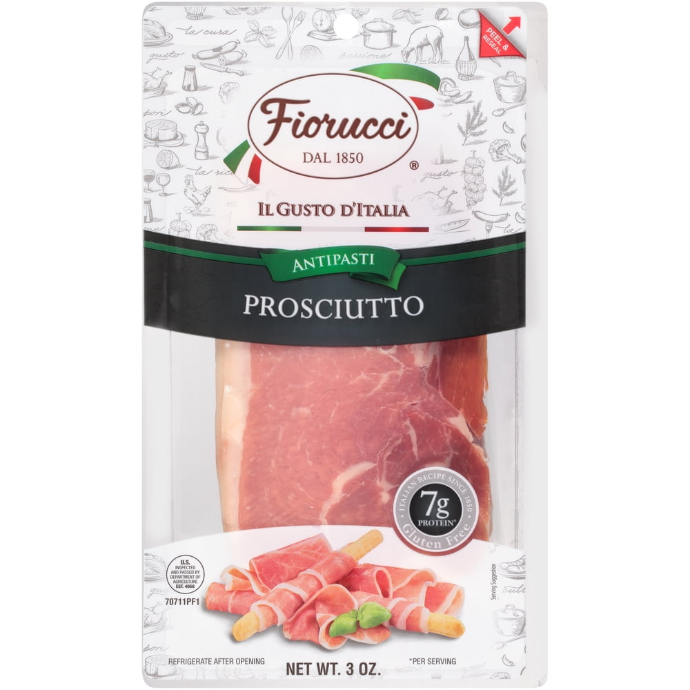 Fiorucci Pre-Sliced Prosciutto, 3 Ounces, 6 Slices per Pack - Walmart.com