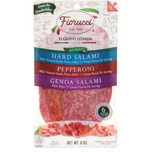 Fiorucci PreSliced Sandwich Meat Variety Pack, 6 Ounces, 18 Slices per