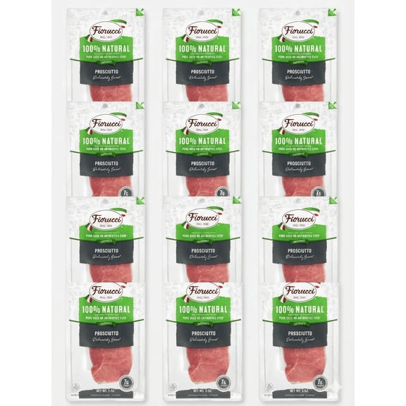 Fiorucci Prosciutto Sliced All Natural, 3 oz, 12 pack