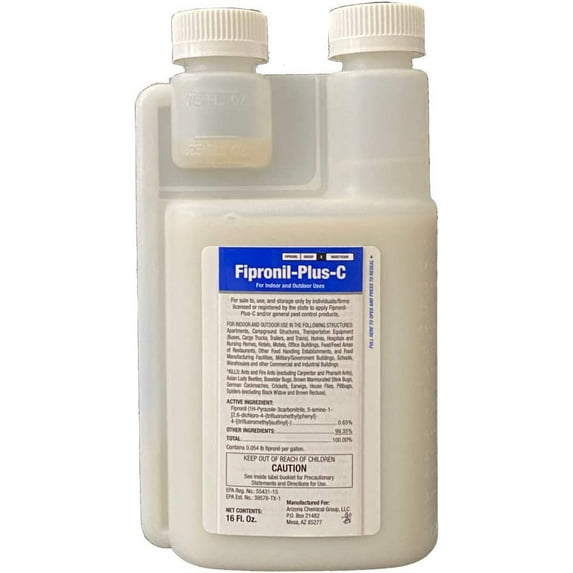 Fipronil Plus C Pest Control Concentrate - DIY Commercial-Strength Roach Killer Indoor Infestation, Easy-Use Ant & Termite Spray, Makes 21 Gallons of Fipronil Solution for Homeowners - 16 oz