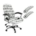 thumbnail image 1 of SCRAWLGOD Cat Musical Notes Paws 3 Pieces Universal Computer Chair Slipcover with Arm Rest Covers Anti-Slip Swivel Chair Protector Crease Resistant Boss Chair Cover, S, 1 of 7