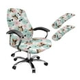 thumbnail image 1 of SCRAWLGOD Floral Corgi Sunglasses Comfy Office Chair Cover with Arm Covers Stretchable Universal Boss Chair Protector Easy to Remove Desk Chair Slipcover, 3 Pieces, L, 1 of 7