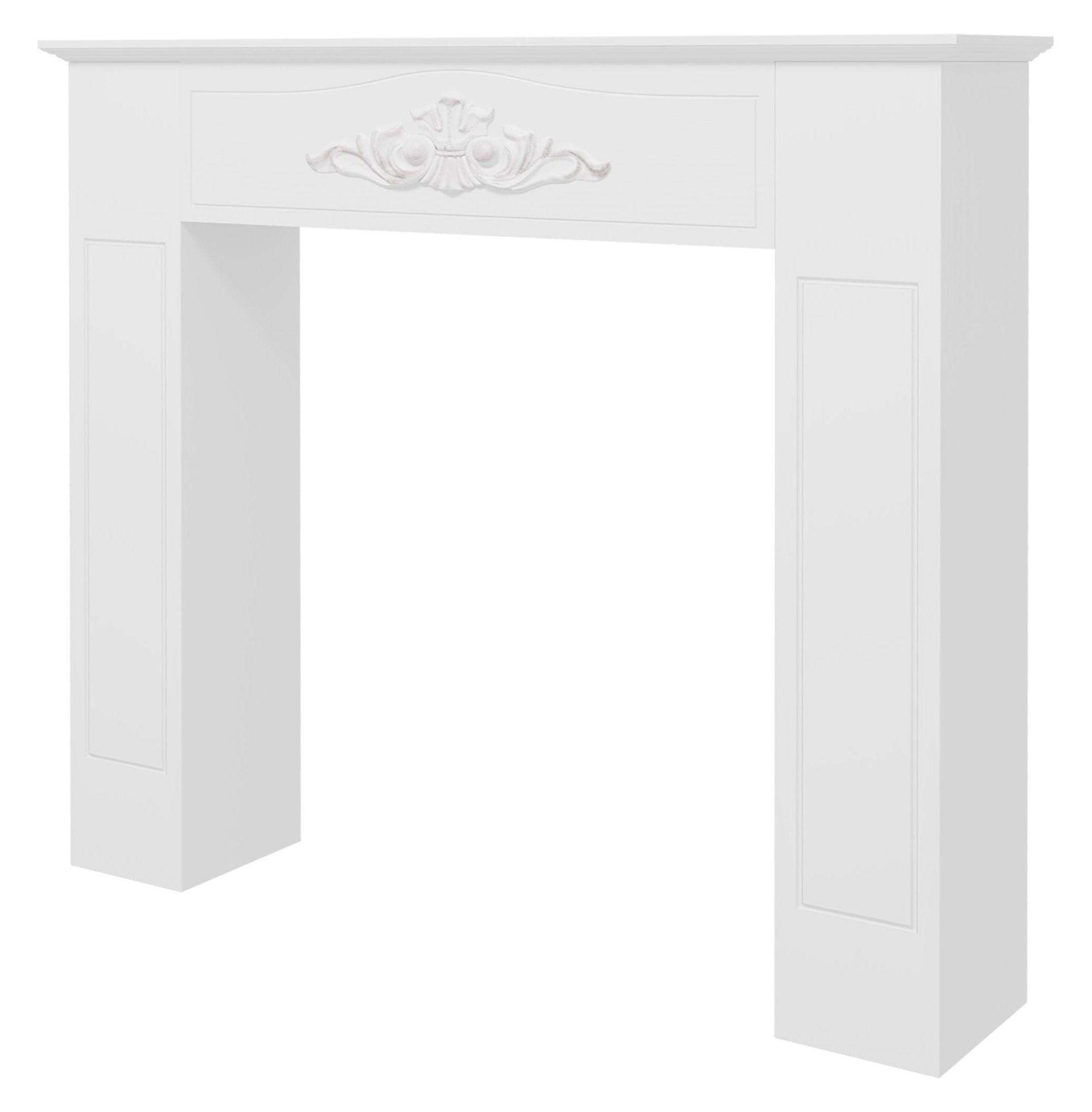 Fir Wood Fireplace Mantel Surround 44.75" White Freestanding Stove Shelf