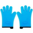 thumbnail image 1 of Firae Silicone Heat Resistant BBQ 1 Pair Gloves - Waterproof Oven Mitts with Protective Cotton Layer inside, Non-Slip Grip, Cooking, Baking, Frying, and Barbecue One size fit most Blue, 1 of 12