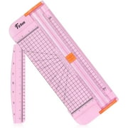 Firbon A4 Paper Cutter 12 inch Titanium Straight Paper Trimmer with Side Rule, Pink