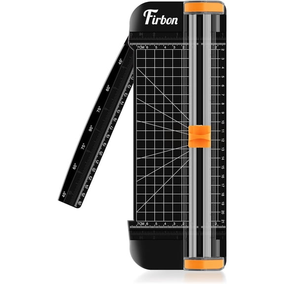 Firbon Black A5 Paper Cutter, Straight Small Paper Trimmer with Side Ruler, Black