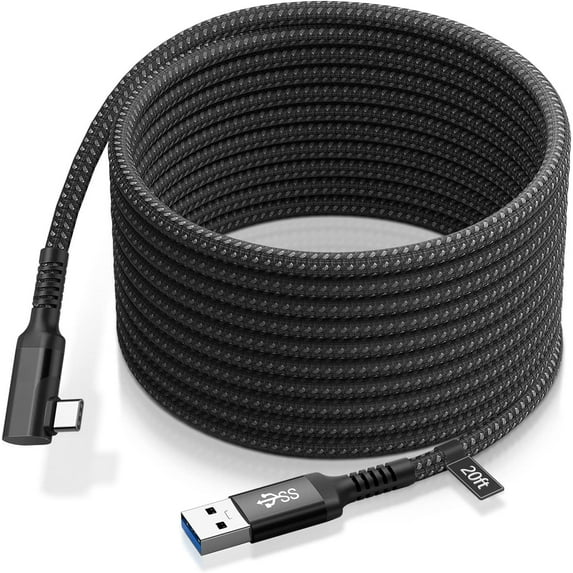 Firbon Link Cable 20FT Compatible with Oculus/Meta Quest 2/1, USB 3.2 Gen 1 Type A to C Charging Cable for VR Headset Gaming PC, High Speed Data Transfer and Fast Charge