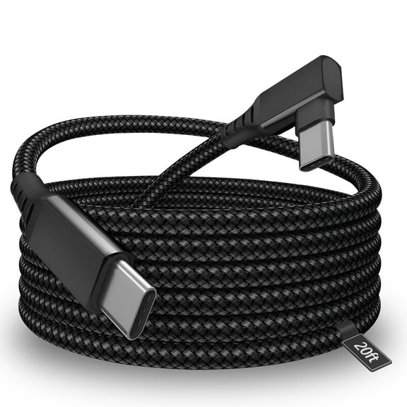 Firbon Link Cable 20FT Compatible with Oculus/Meta Quest 3/Meta Quest 3S, Quest2/Pro/Pico 4/Ultra Accessories and PC/SteamVR,USB 3.0 Type C to C High Speed Data Transfer Charging Cord for VR Headset