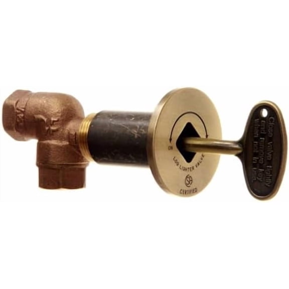 Fire 1/2-Inch Angled Gas Fire Pit Shut Off Valve Kit (MAAB), Antique Brass Flange and Key$$Garden &