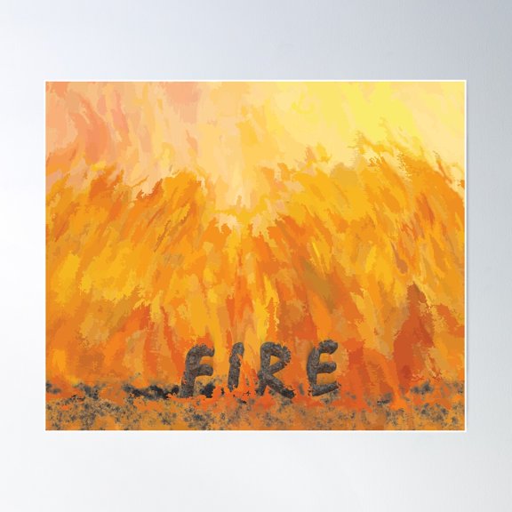 Fire 2 Poster Wall Art, Modern Wall Decor For Living Room Bedroom, 24x36 UNFRAMED