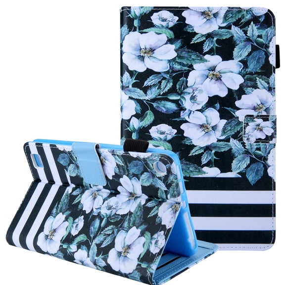 Fire 7 Case (2017/2015 Released, Not for 2019), Allytech Folio Slim Fit Stand Smart Cover Auto Sleep Wake Shockproof Anti-Slip Magnetic Closure Case for Amazon Fire 7, Blossom