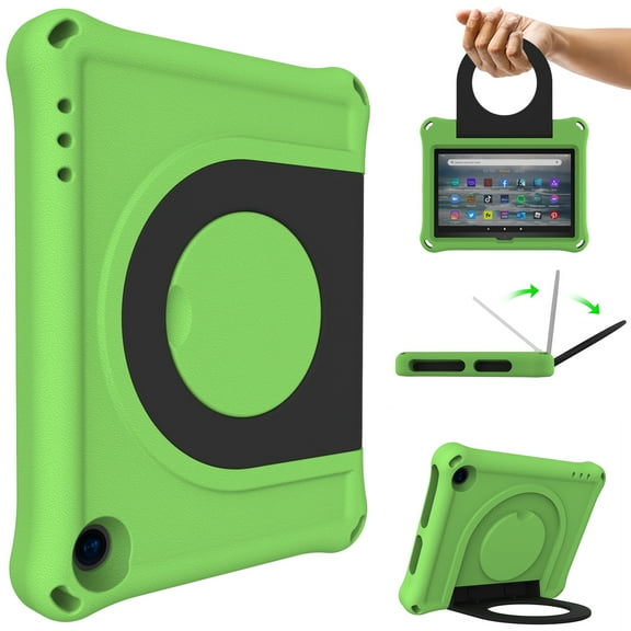 Fire 7 Tablet Case 2022(12th Gen), Allytech for All-New Kindle Fire 7" Case for Kids, Light-Weight Handle Viewing & Typing Stand Kids-Proof EVA Protective Case for Amazon Fire 7" 2022, Green