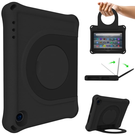 Fire 7 Tablet Case 2022(12th Gen), Allytech for All-New Kindle Fire 7" Case for Kids, Light-Weight Handle Viewing & Typing Stand Kids-Proof EVA Protective Case for Amazon Fire 7" 2022, Black
