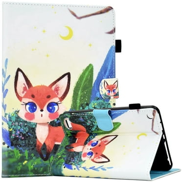 Fire 7 Tablet Case 9th/7th/5th Generation, Dteck Premium Leather Folio Stand Wallet Kids Case with Auto Sleep/Wake for All New Kindle Amazon Fire 7 Released 2019/2017/2015, Little Fox