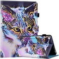 thumbnail image 1 of Fire 7 Tablet Case 9th/7th/5th Generation, Dteck Premium Leather Folio Stand Wallet Kids Case with Auto Sleep/Wake for All New Kindle Amazon Fire 7 Released 2019/2017/2015, Colorful Cat, 1 of 8