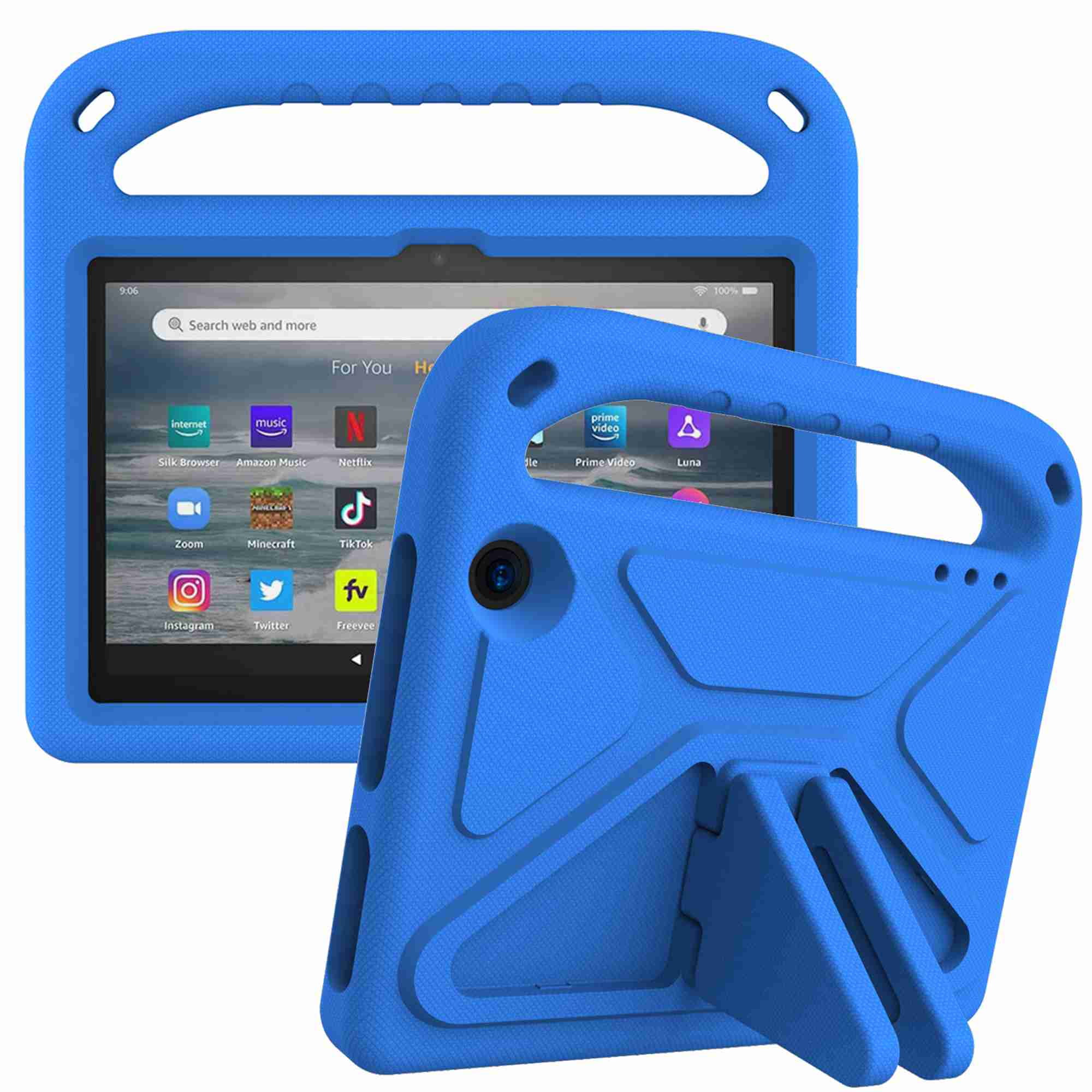 Coque pour  Kindle Fire 7 2022, Housse PU Cuir Flip Cover Case avec  Multi Angle Étui de Protection,Papillons bleus et roses - Cdiscount  Informatique