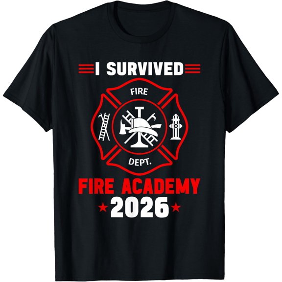Fire Academy Graduation 2026 Badge Future Firefighter T-Shirt- Classic Nurse life shirt Unisex 100% Cotton Crew Neck T-Shirt Breathable Casual Everyday Wear Affordable Graphic Soft Cheap t shirts