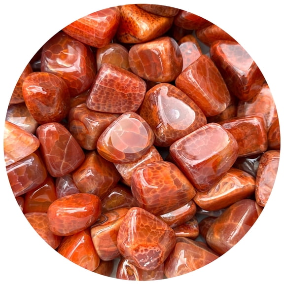 Fire Agate Tumbled Stones, Polished Fire Agate Gemstone, Fire Agate Healing Crystals (Fire Agate, 3 Pound)