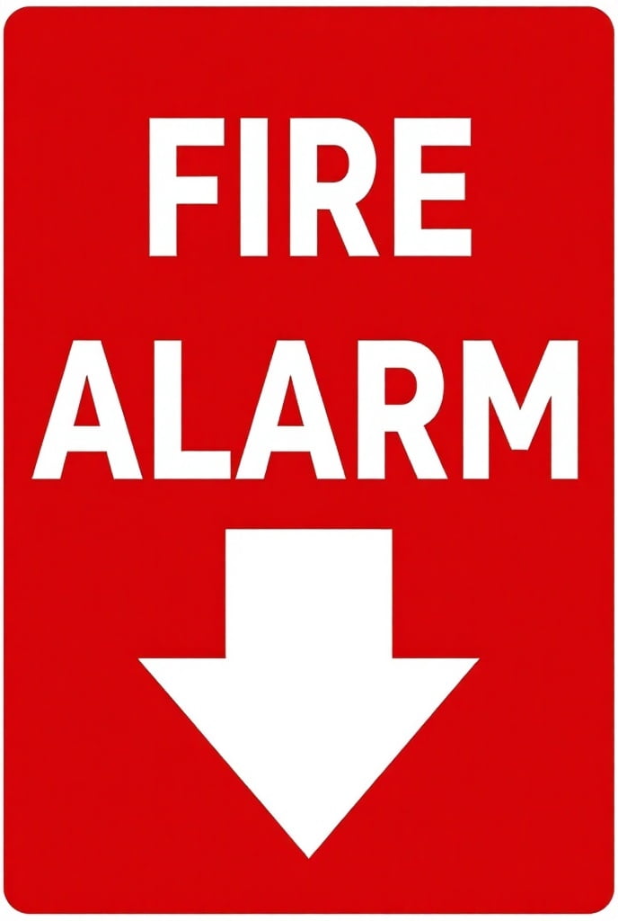 Fire Alarm Aluminum Warning Sign 8"x12" - UV Resistant Waterproof Easy ...