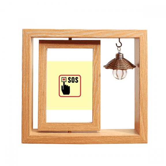 Fire Alarm Call Button Art Deco Fashion Wooden Rotating Picture Photo Frame 4x6