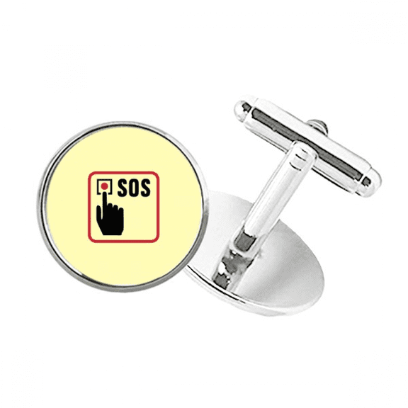 Fire Alarm Call Button Round Button Cuff Clip Stud Cufflinks