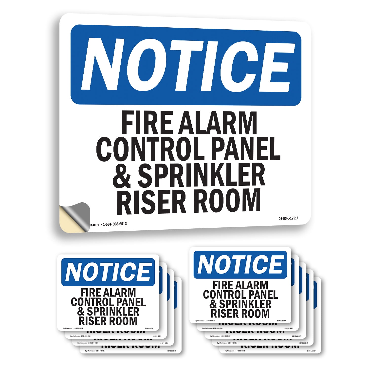 Fire Alarm Control Panel And Sprinkler Riser Room OSHA Notice Vinyl ...