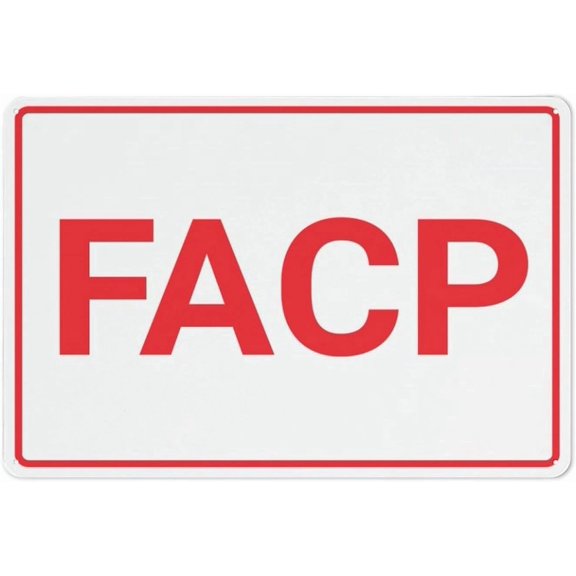 Fire Alarm Control Panel Facp Rust Free Aluminum Sign 8"x12" - Professional Graphics Easy To Mount, Indoor & Outdoor Use, FACP Sign