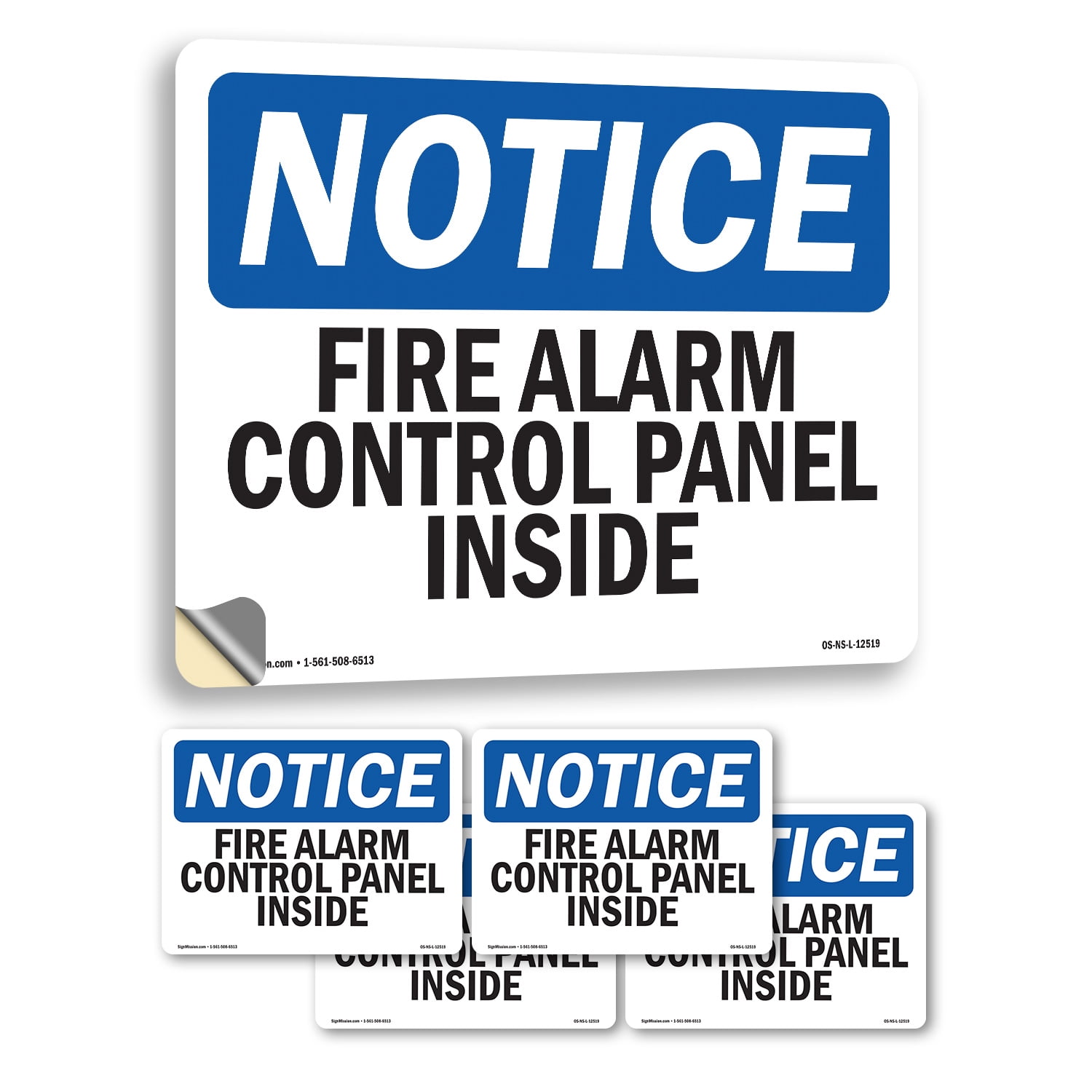 Fire Alarm Control Panel Inside OSHA Notice Vinyl Decal Label 5 Inch x ...