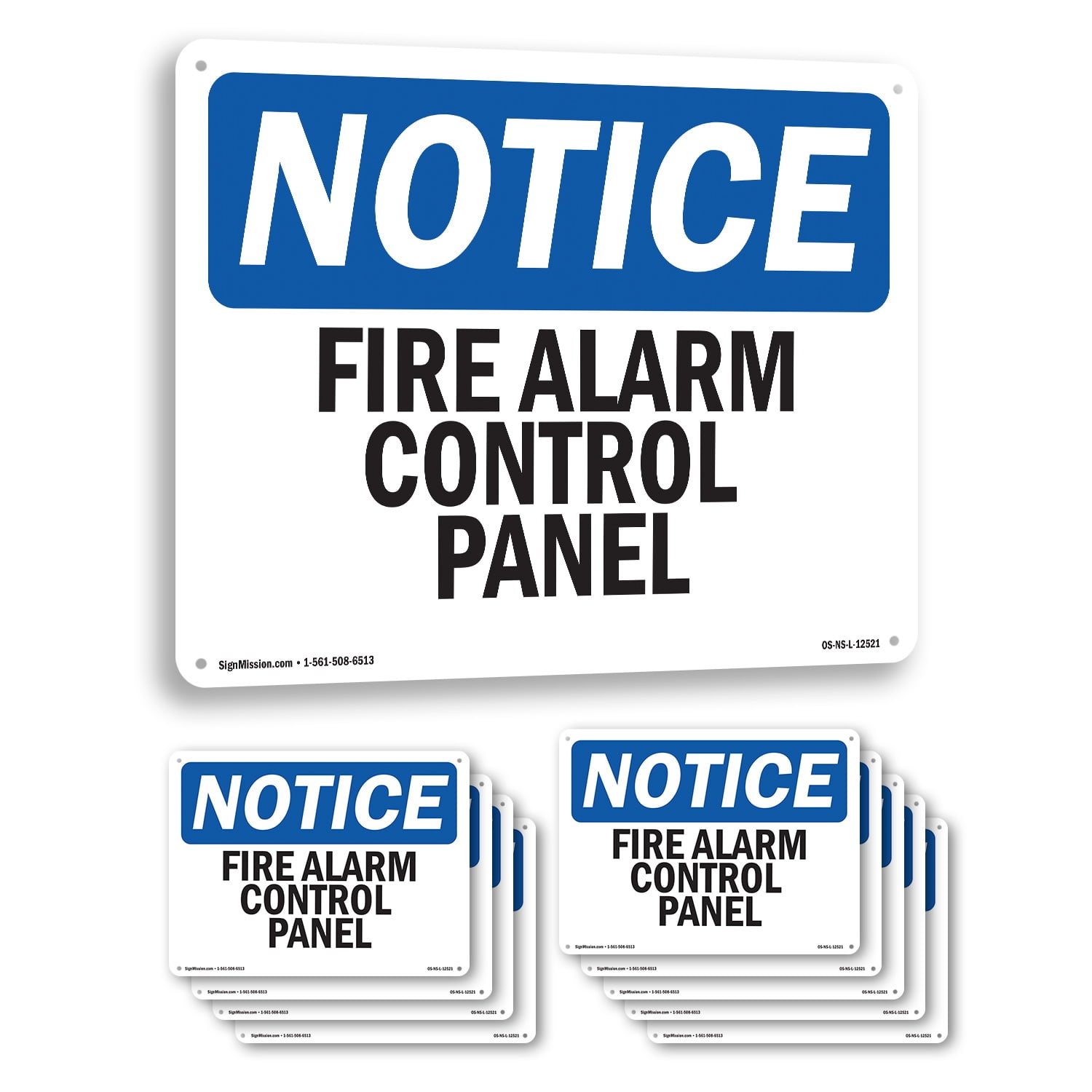 Security Panel Inches Fire Alarm Control Panel OSHA Notice Aluminum Sign 18 Inch x 12 Inch ...