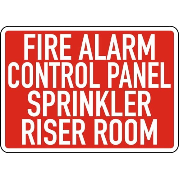Fire Alarm Control Panel Tin Sign, Rust-Free 8"x12", Exit Emergency Sprinkler Riser Room, Home Work Facility Safety Sign
