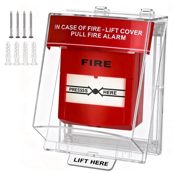 Fire Alarm Pull Station Cover, Manual Pull Switch Protector, Impact-Resistant Clear Call Point Guard, Waterproof & Dustproof Switch Case for Office, Mall