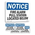 thumbnail image 1 of Fire Alarm Pull Station Located Below OSHA Notice Rigid Plastic Sign 18 Inch x 12 Inch - 5 Pack, 1 of 8