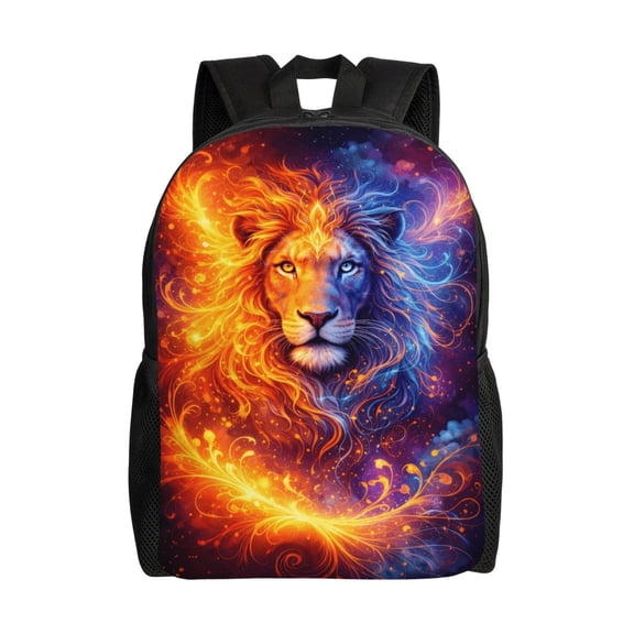 Fire And Ice Lion Backpack Large Capacity Laptop Bag for Men and Women