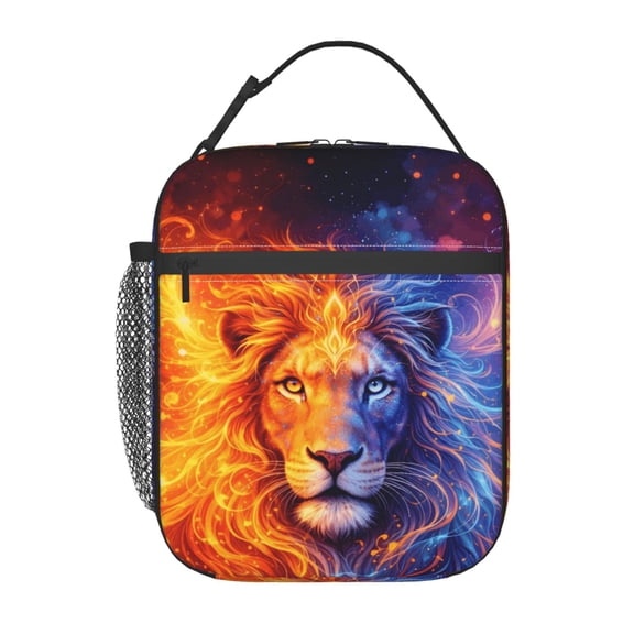 Fire And Ice Lion Lunch Bag Portable Thermal Lunch Box for Men and Women
