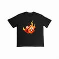 thumbnail image 1 of Fire Apple T-Shirt Graphic Tee Streetwear Top Bold Print Design Cotton Fashion Casual Black S-5XL, 1 of 5